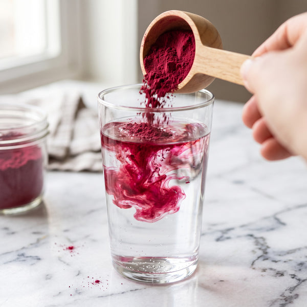 Adding a scoop to water